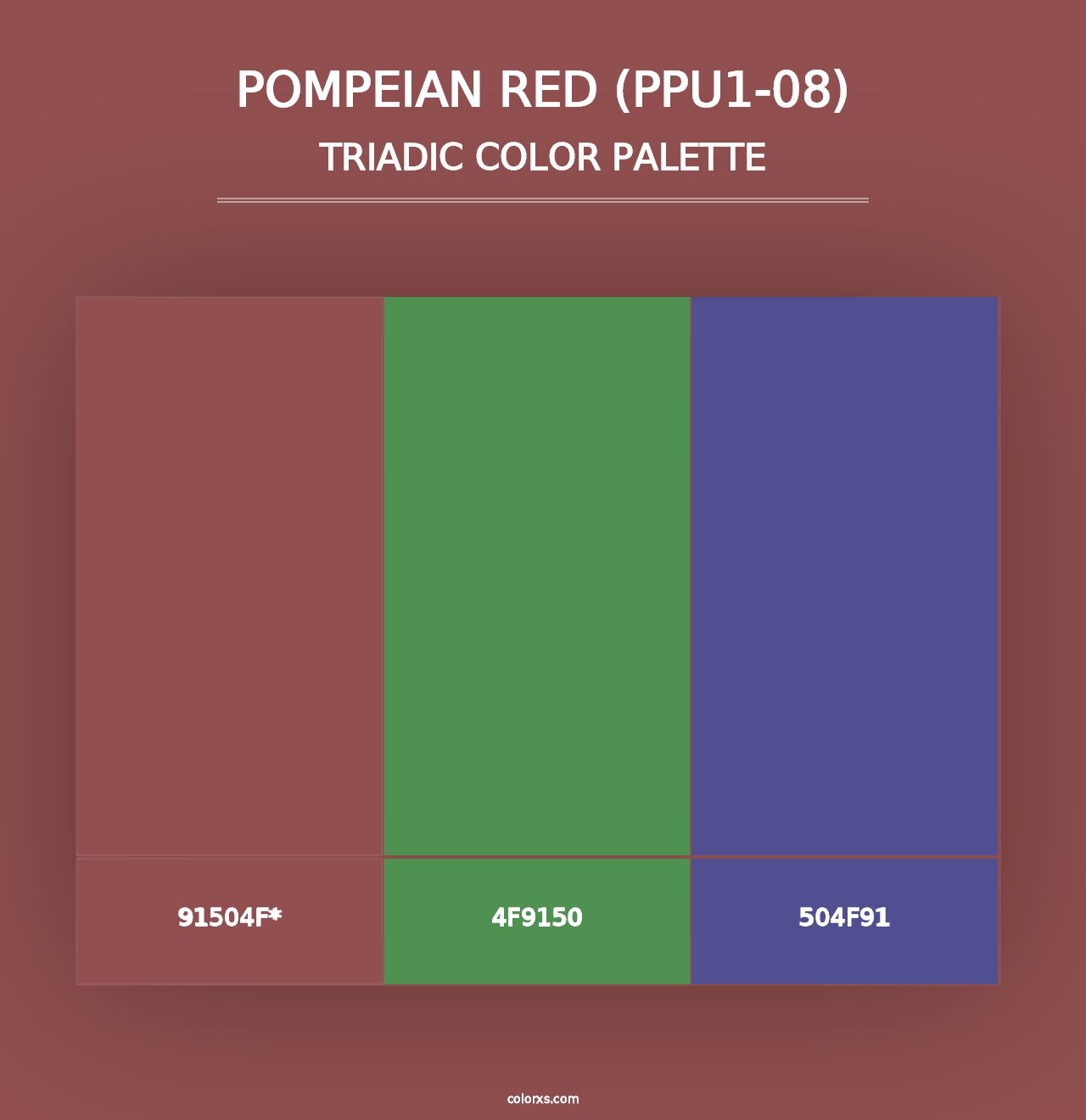 Pompeian Red (PPU1-08) - Triadic Color Palette