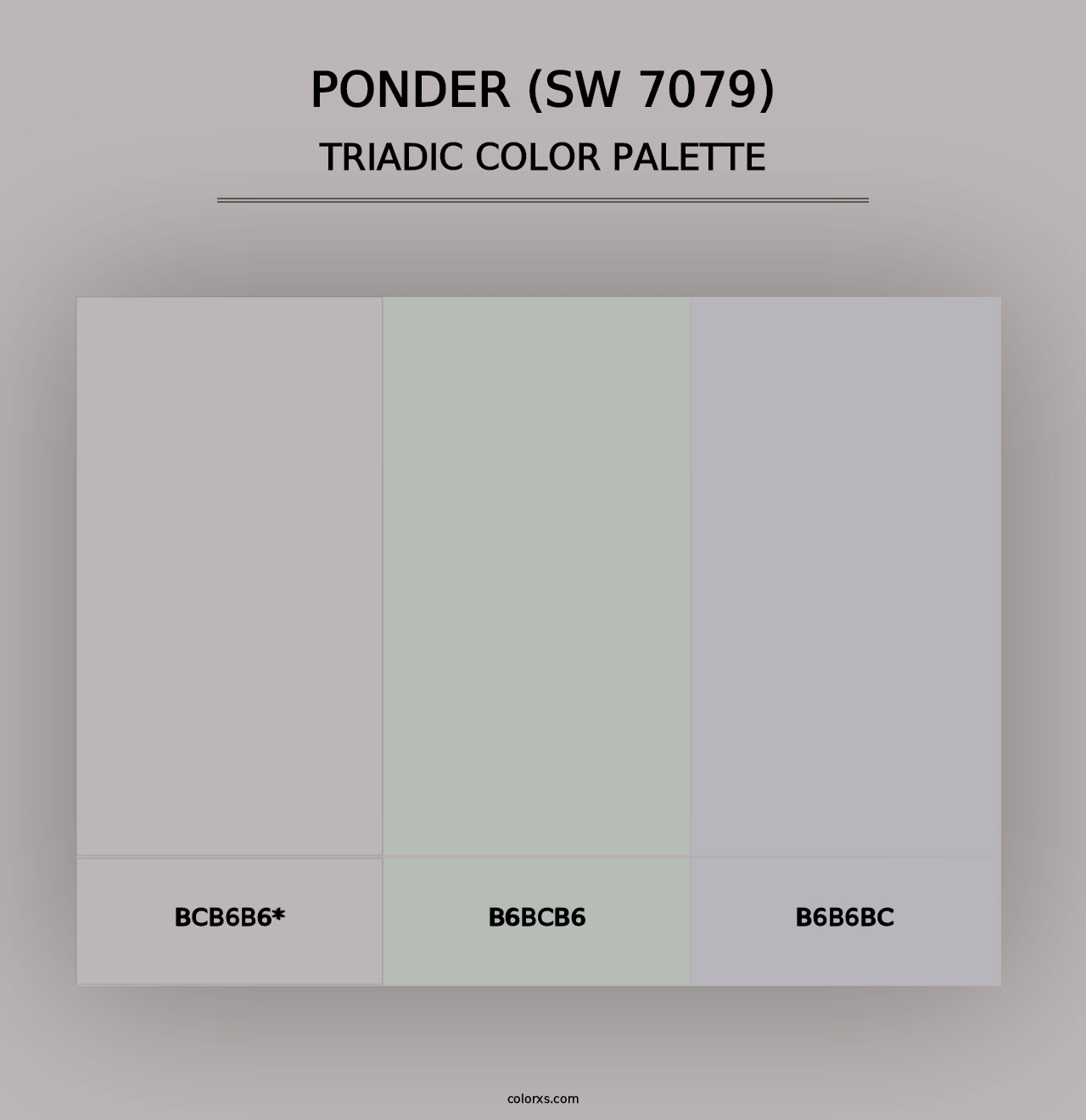 Ponder (SW 7079) - Triadic Color Palette