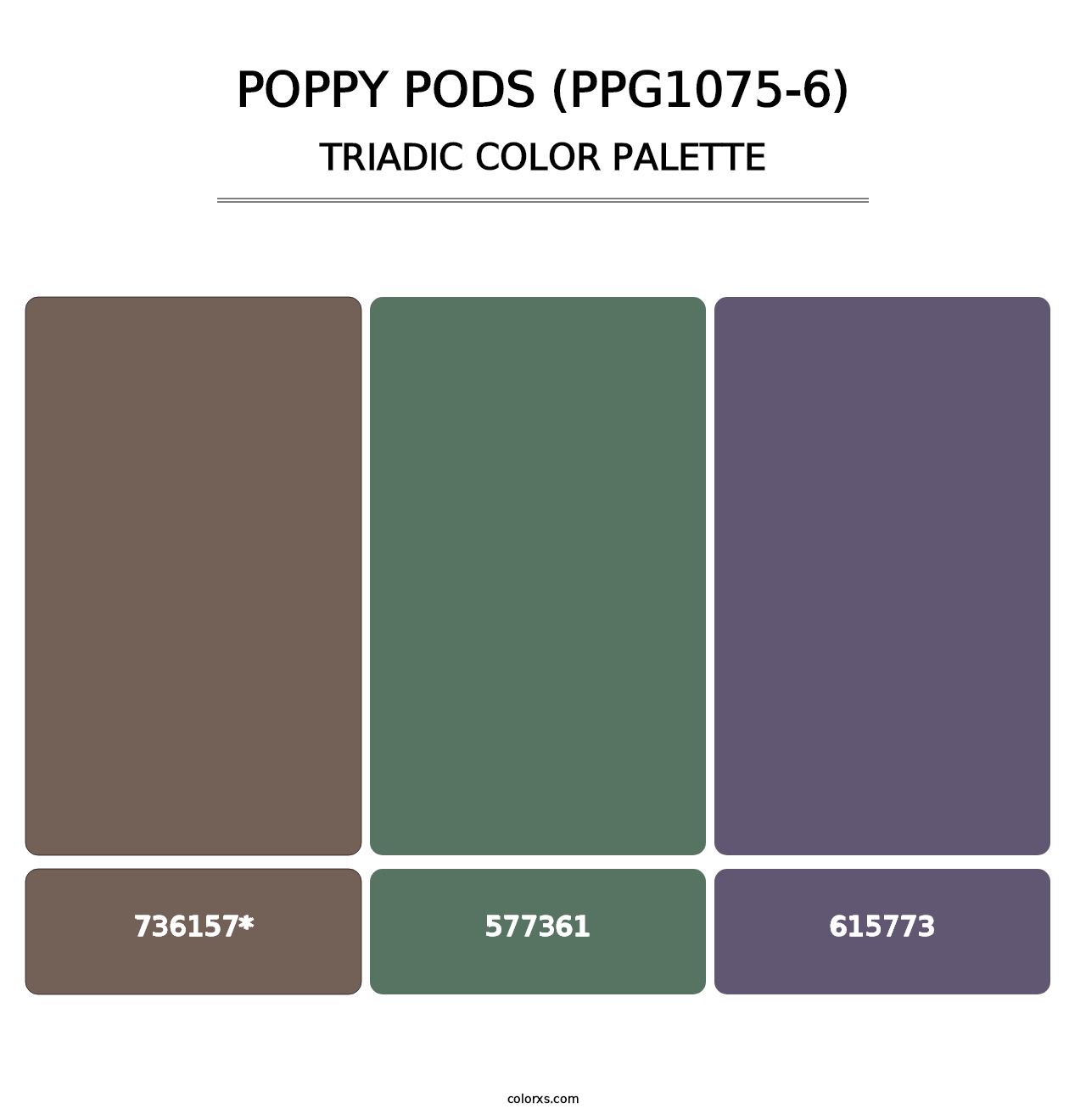 Poppy Pods (PPG1075-6) - Triadic Color Palette