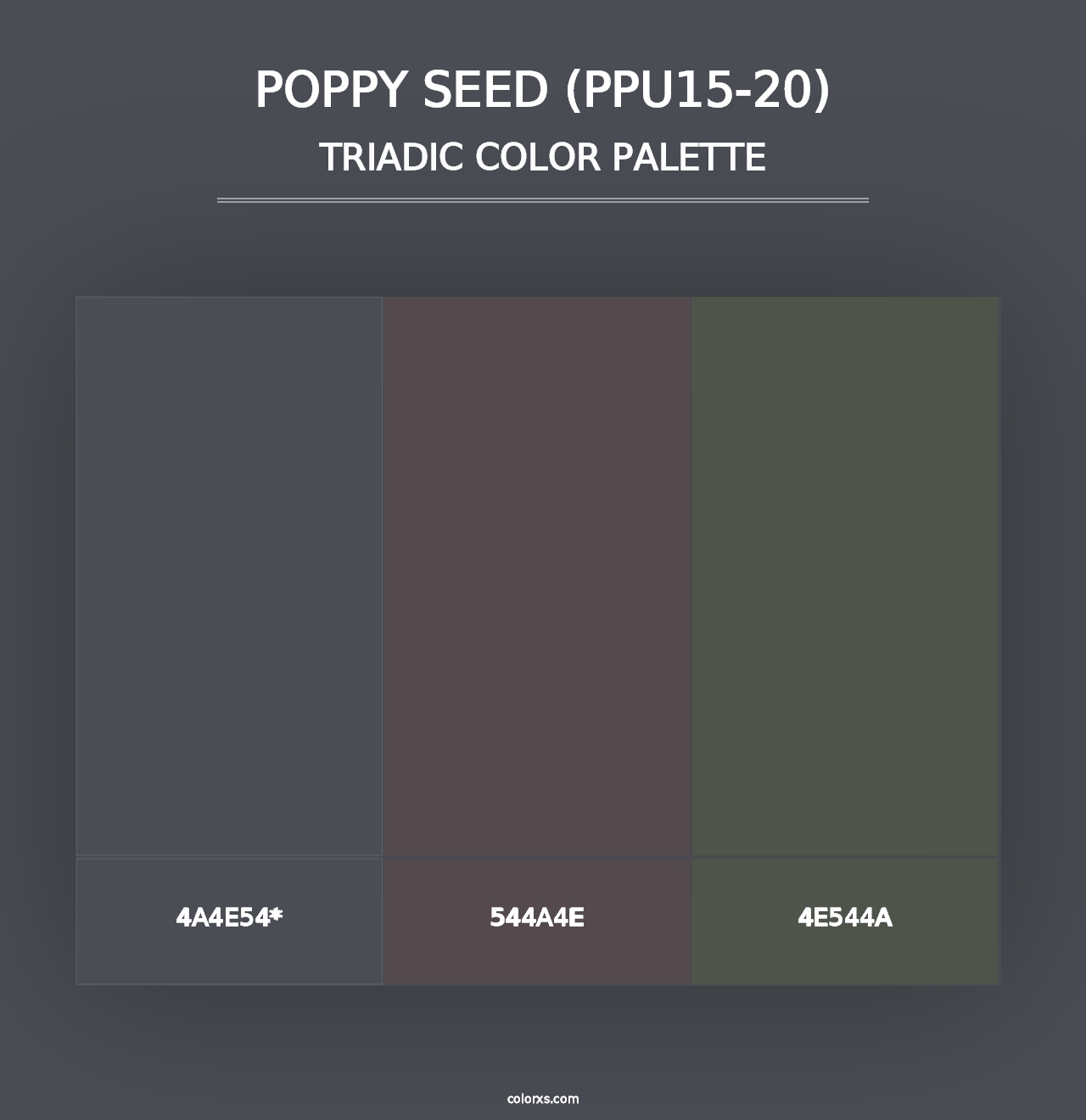 Poppy Seed (PPU15-20) - Triadic Color Palette