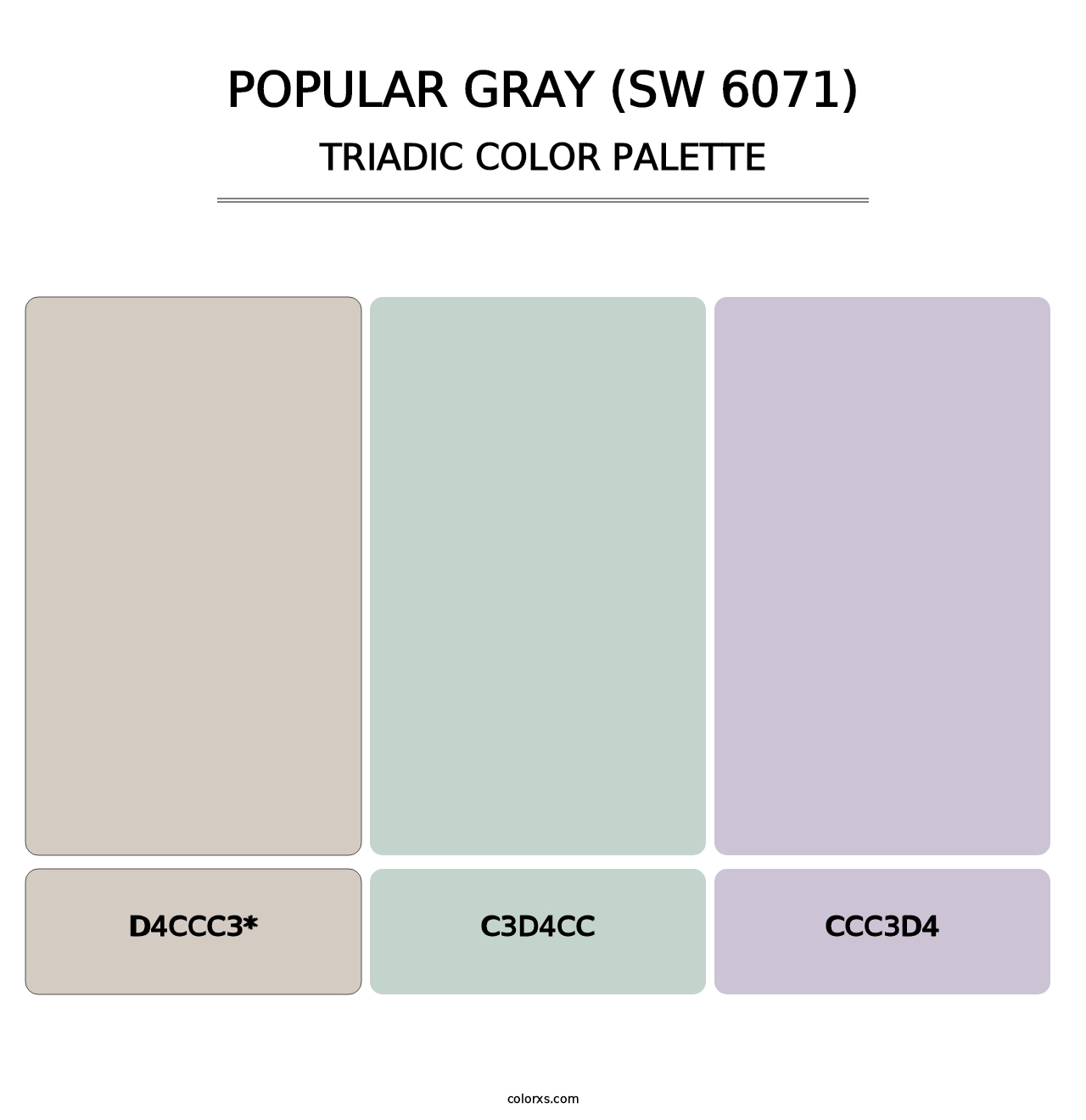 Popular Gray (SW 6071) - Triadic Color Palette