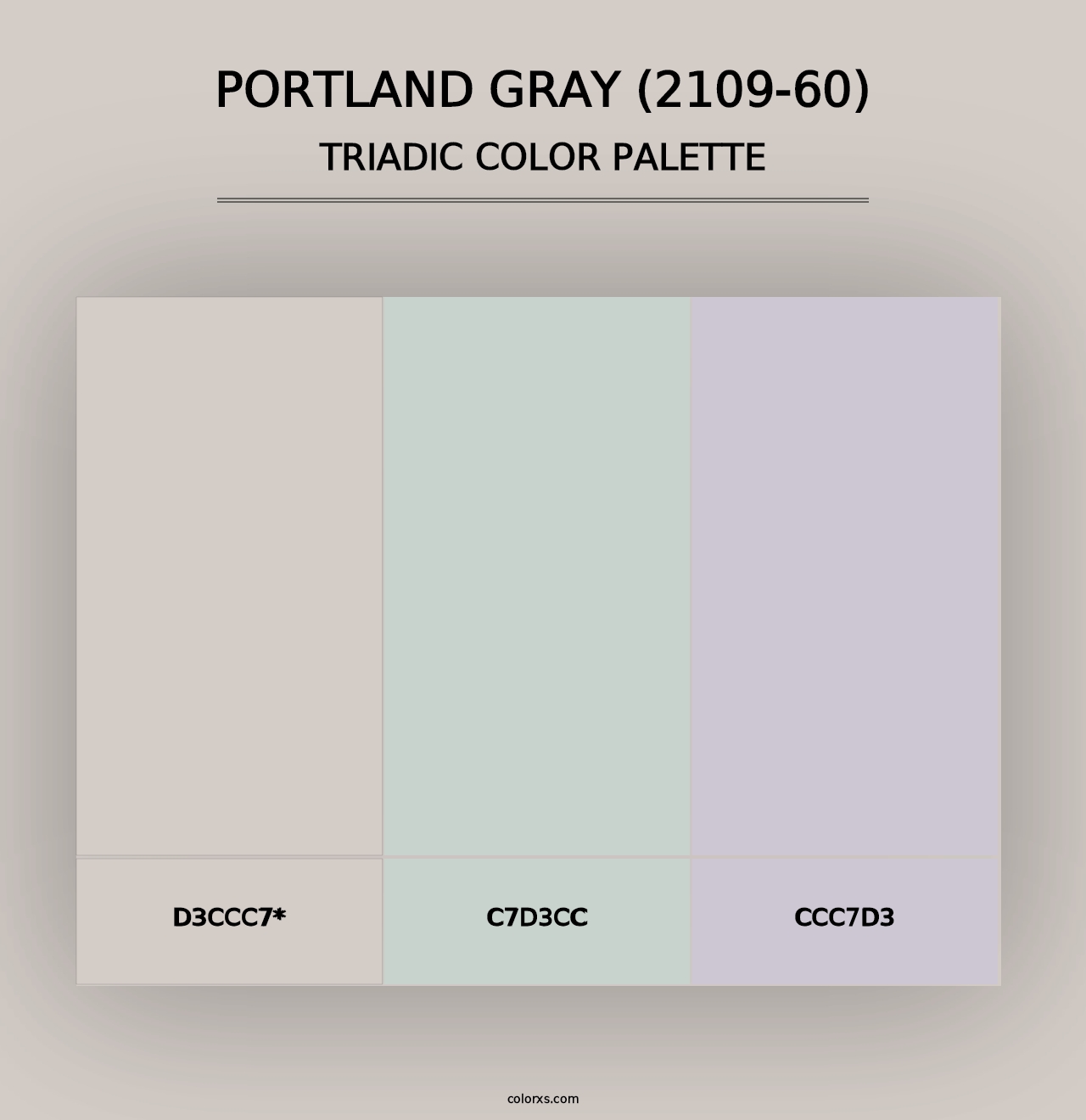 Portland Gray (2109-60) - Triadic Color Palette