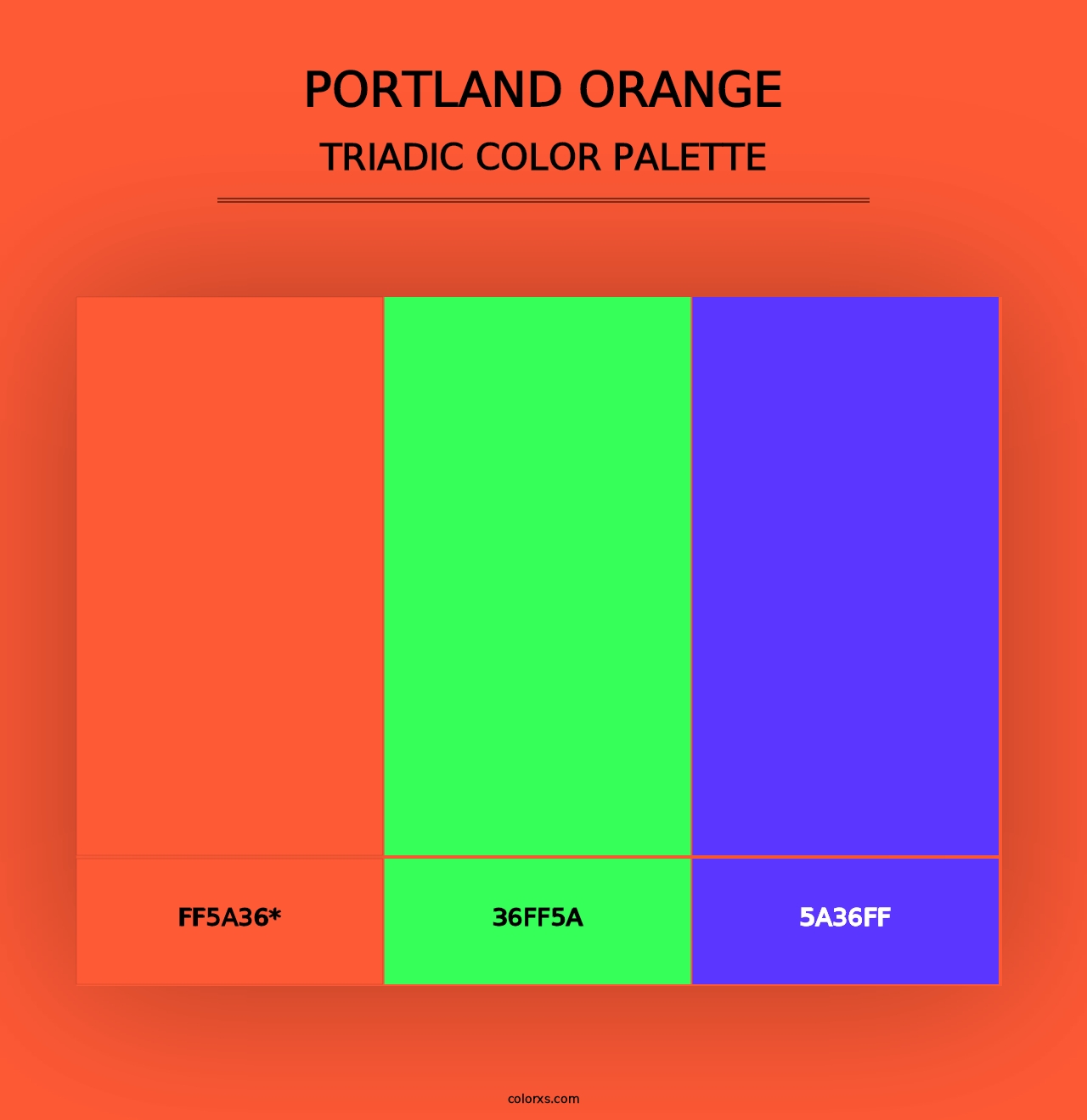 Portland Orange - Triadic Color Palette