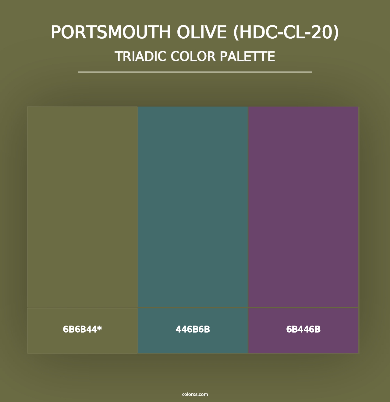 Portsmouth Olive (HDC-CL-20) - Triadic Color Palette