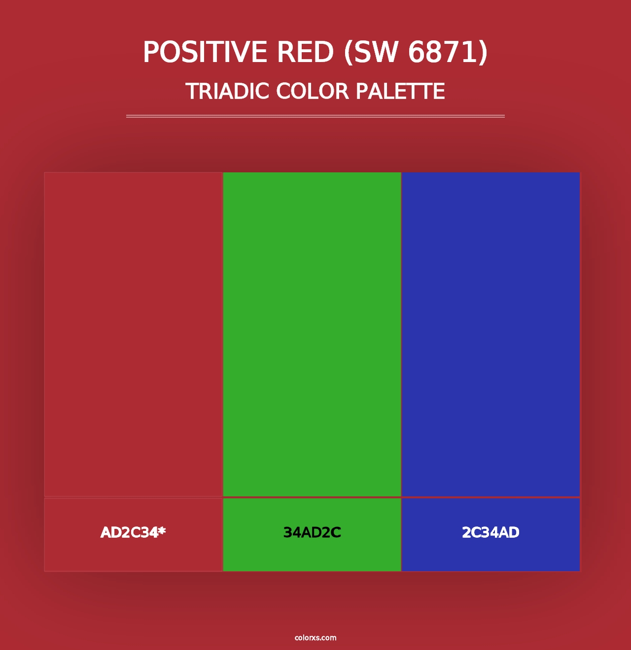 Positive Red (SW 6871) - Triadic Color Palette