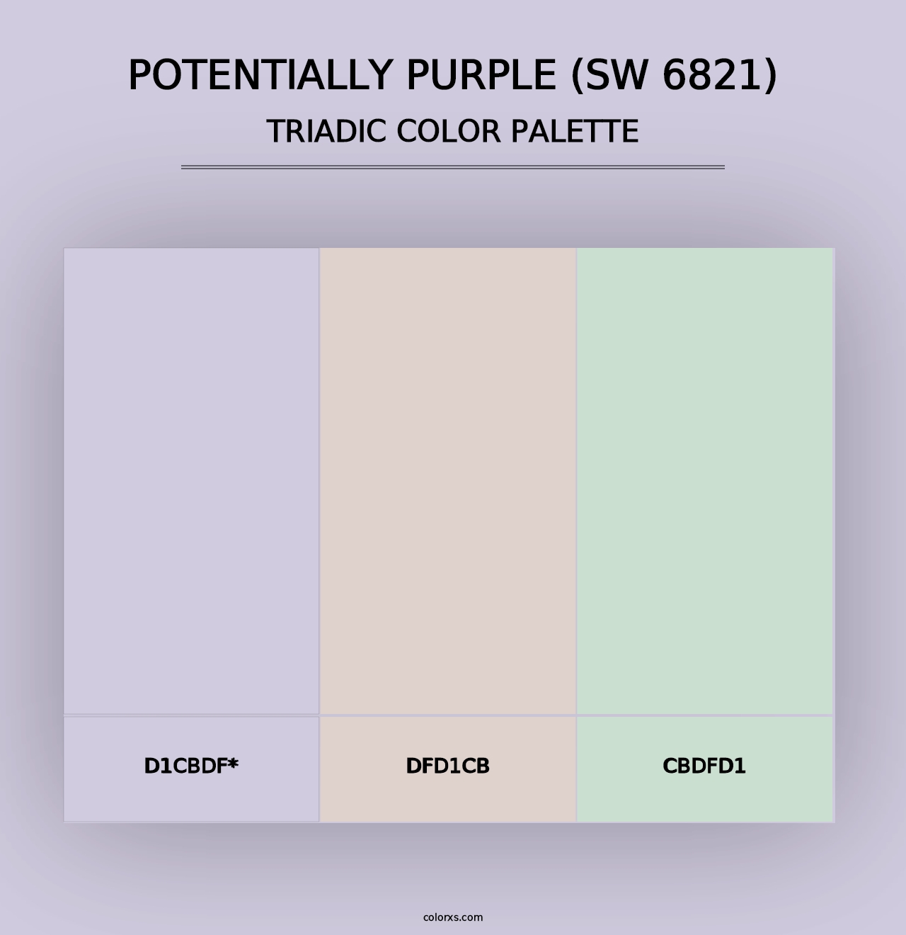 Potentially Purple (SW 6821) - Triadic Color Palette