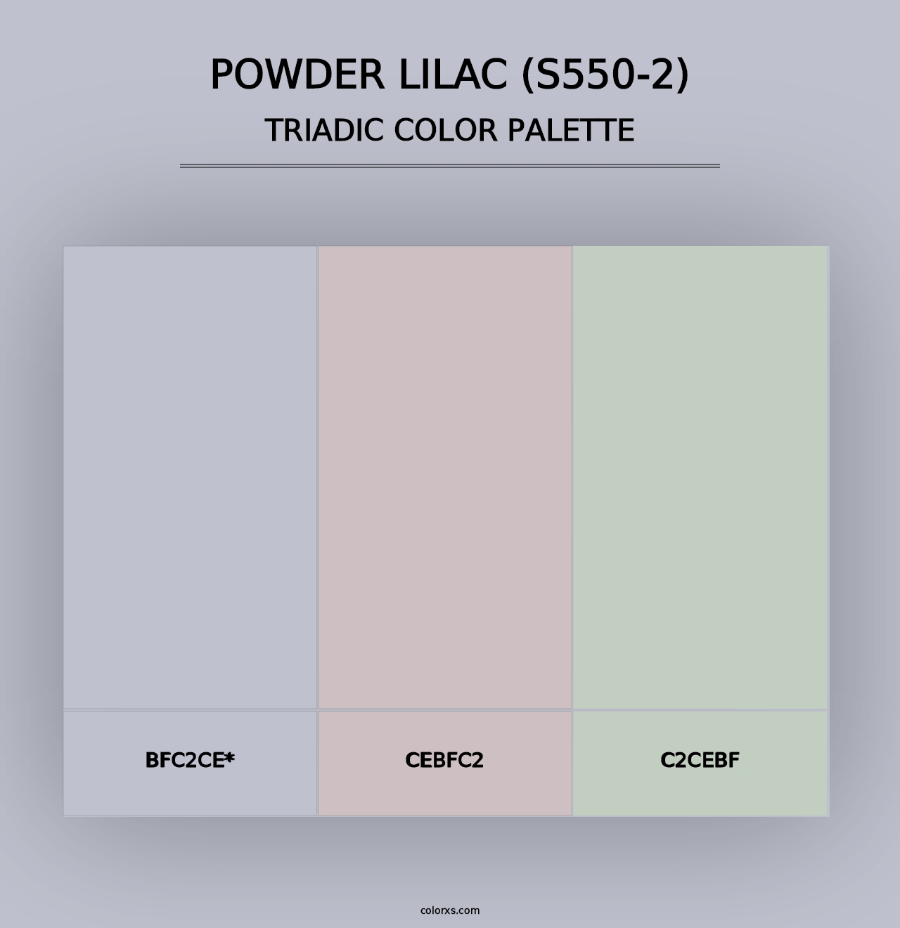 Powder Lilac (S550-2) - Triadic Color Palette