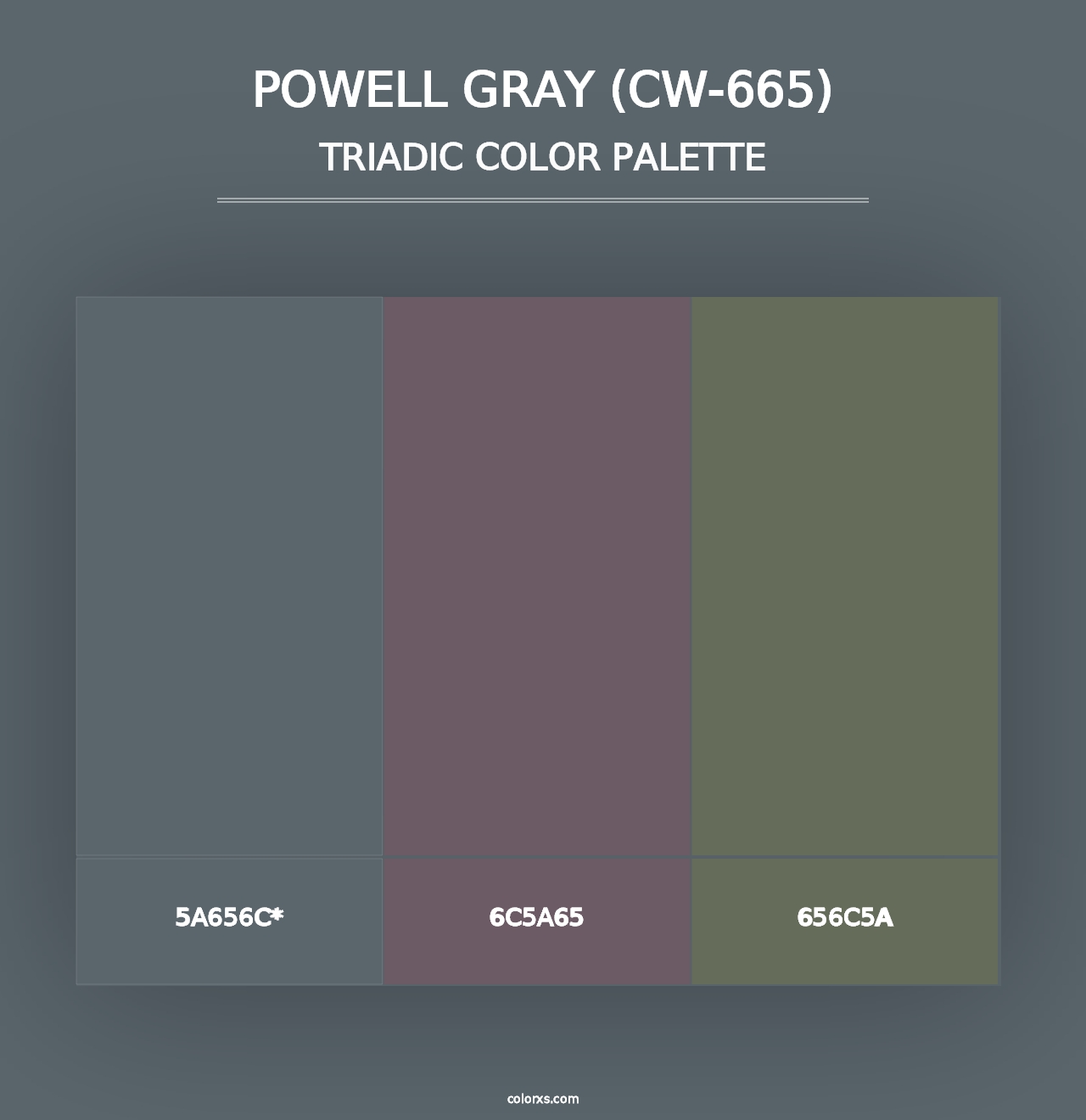 Powell Gray (CW-665) - Triadic Color Palette