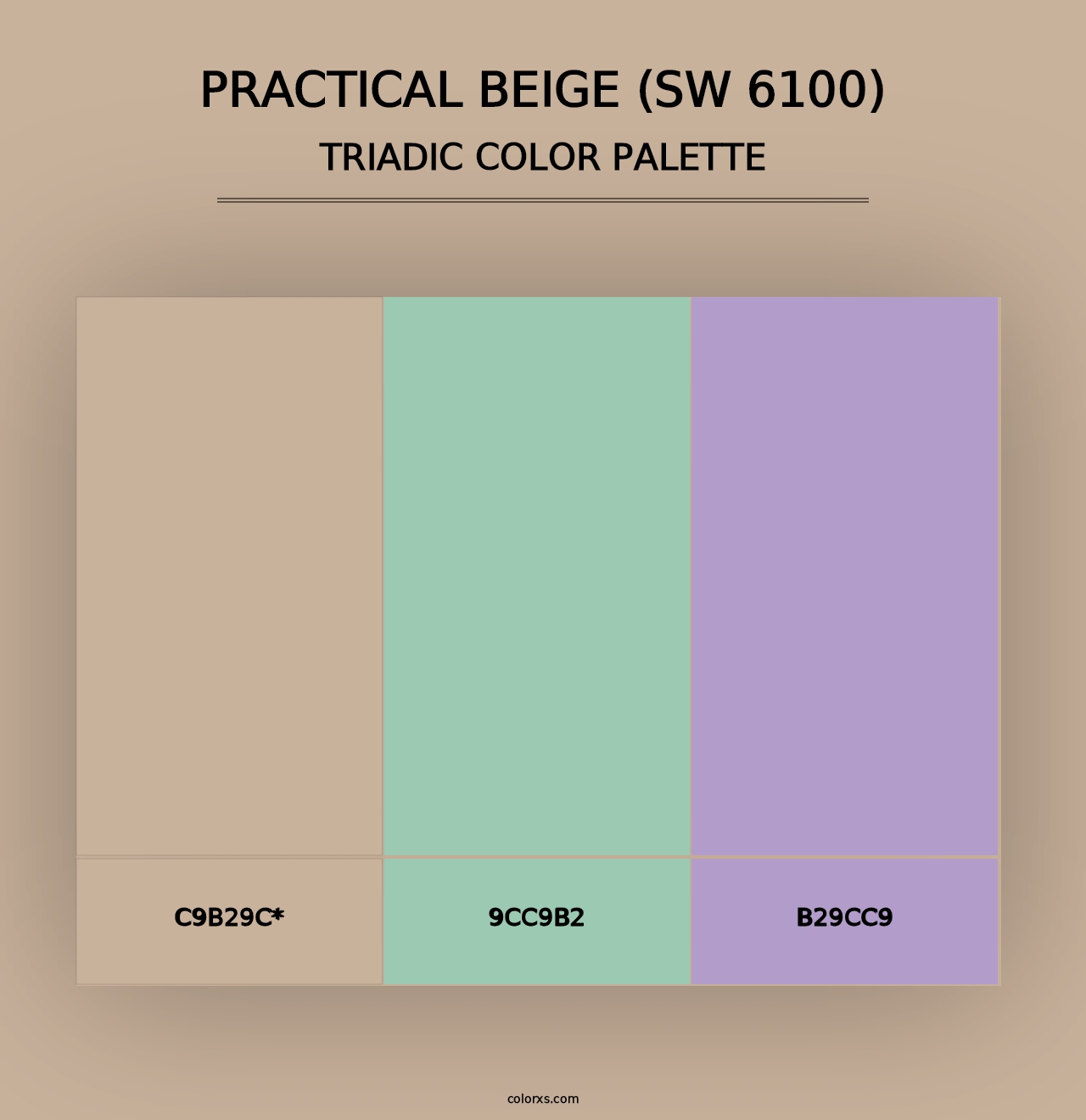 Practical Beige (SW 6100) - Triadic Color Palette