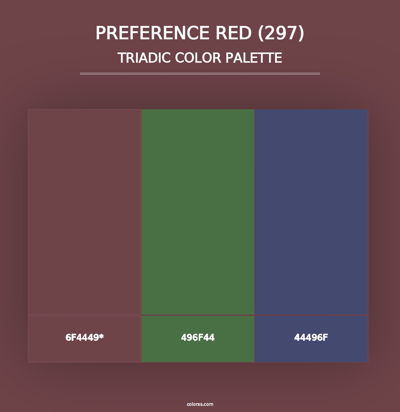 Preference Red (297) - Triadic Color Palette