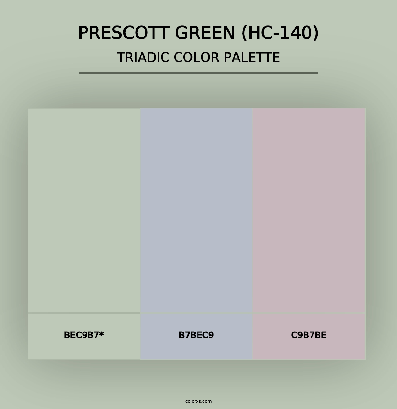 Prescott Green (HC-140) - Triadic Color Palette