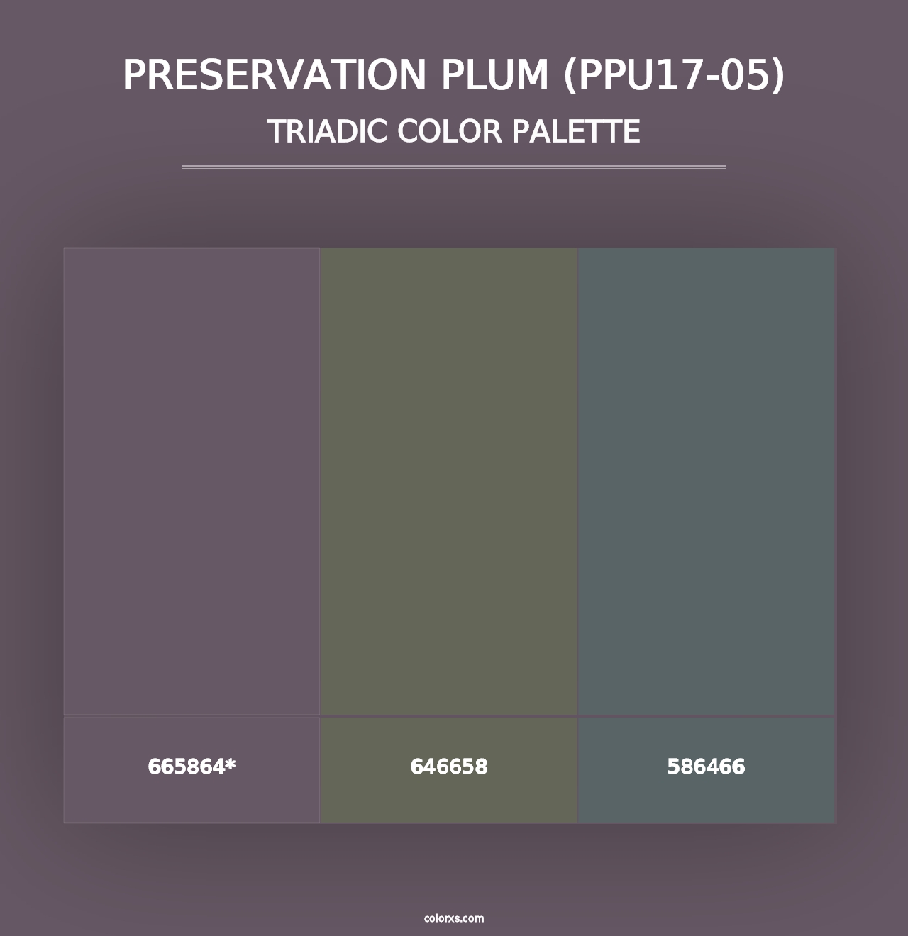 Preservation Plum (PPU17-05) - Triadic Color Palette