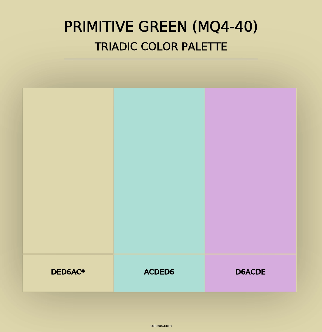 Primitive Green (MQ4-40) - Triadic Color Palette