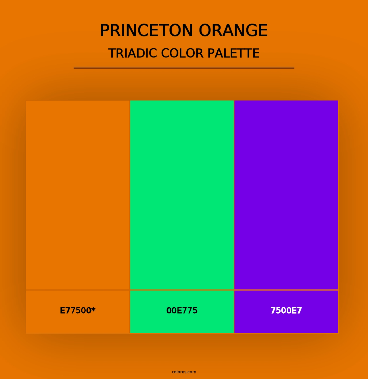 Princeton orange - Triadic Color Palette