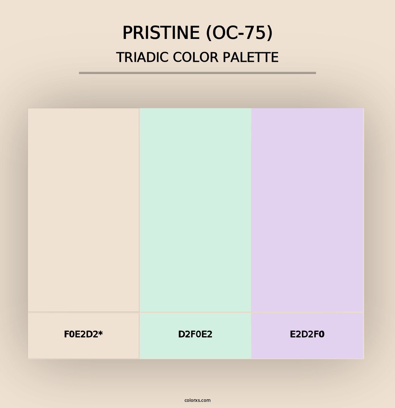 Pristine (OC-75) - Triadic Color Palette