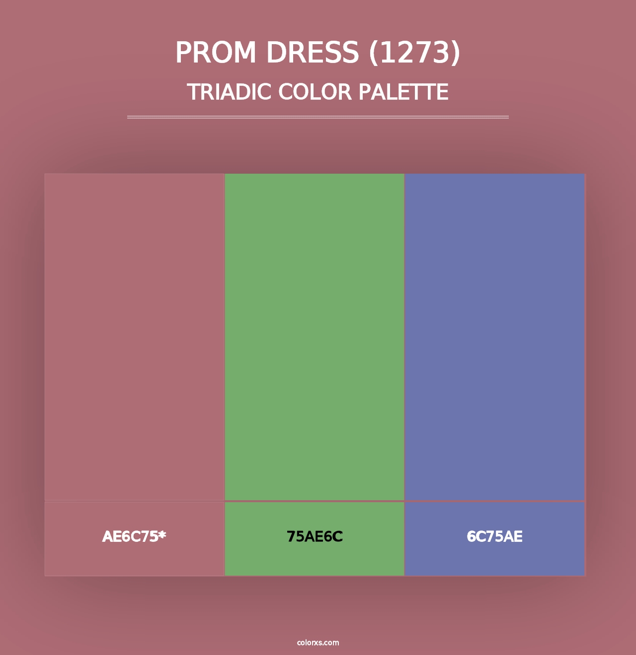 Prom Dress (1273) - Triadic Color Palette