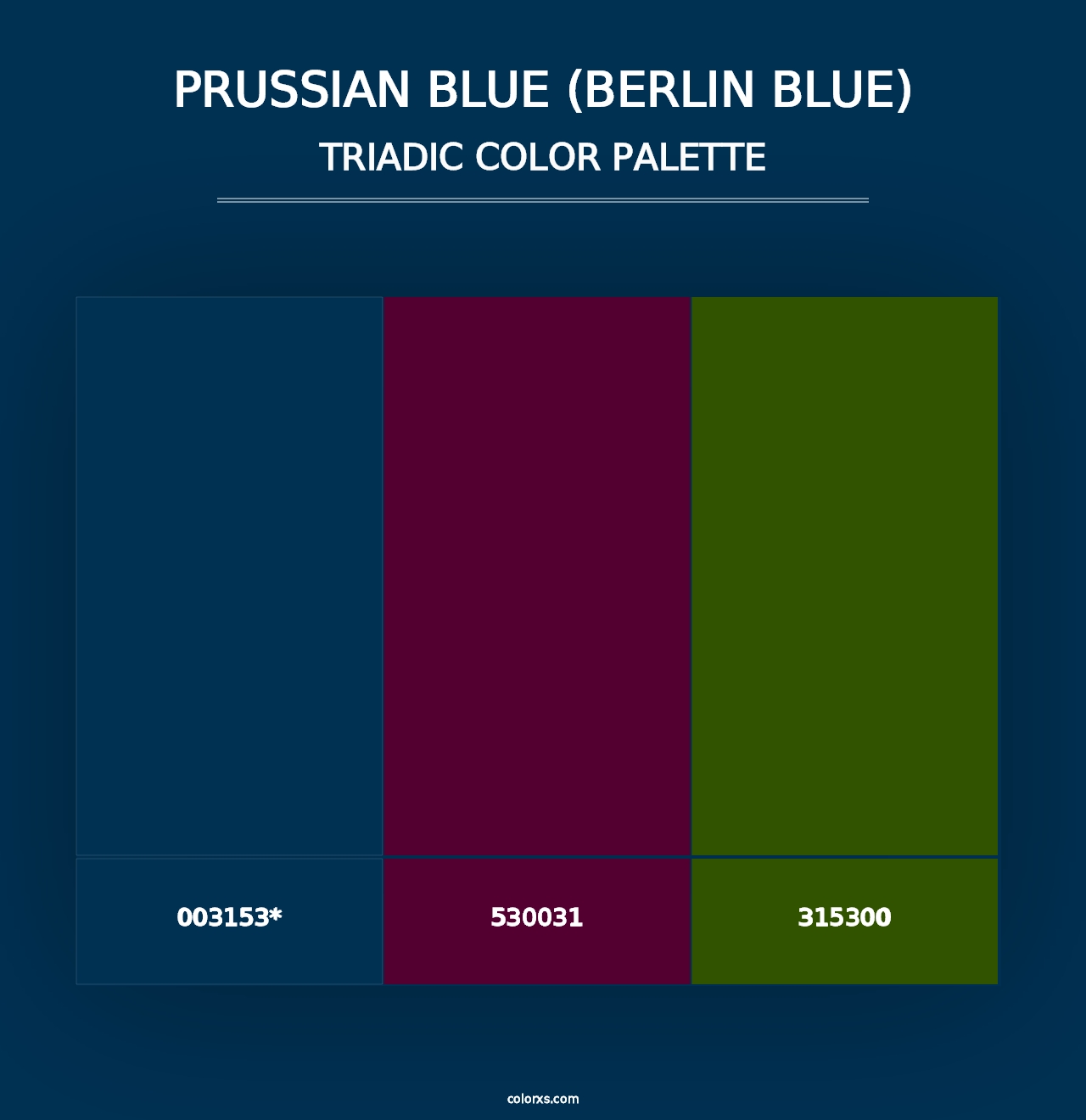 Prussian Blue (Berlin Blue) - Triadic Color Palette