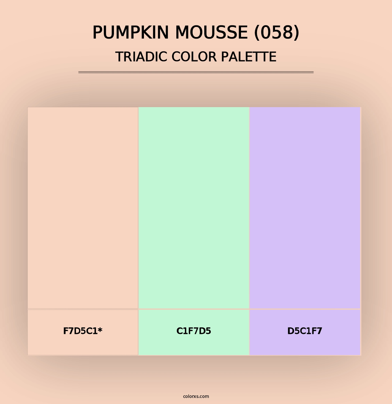 Pumpkin Mousse (058) - Triadic Color Palette