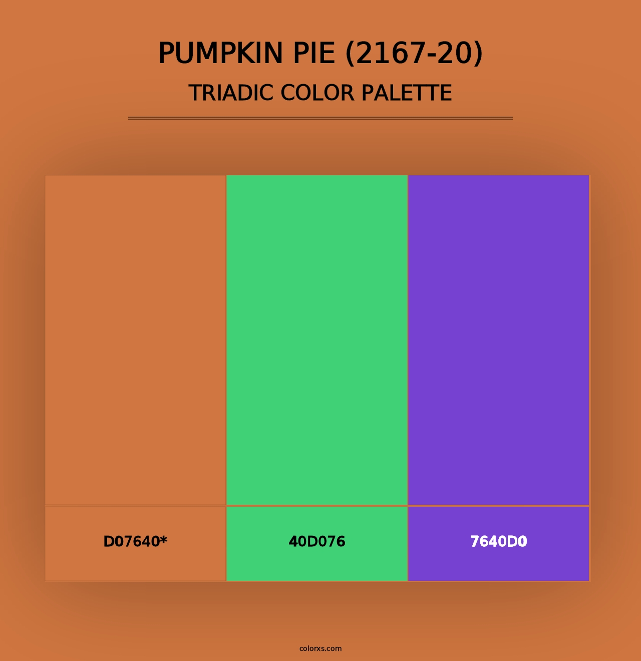 Pumpkin Pie (2167-20) - Triadic Color Palette