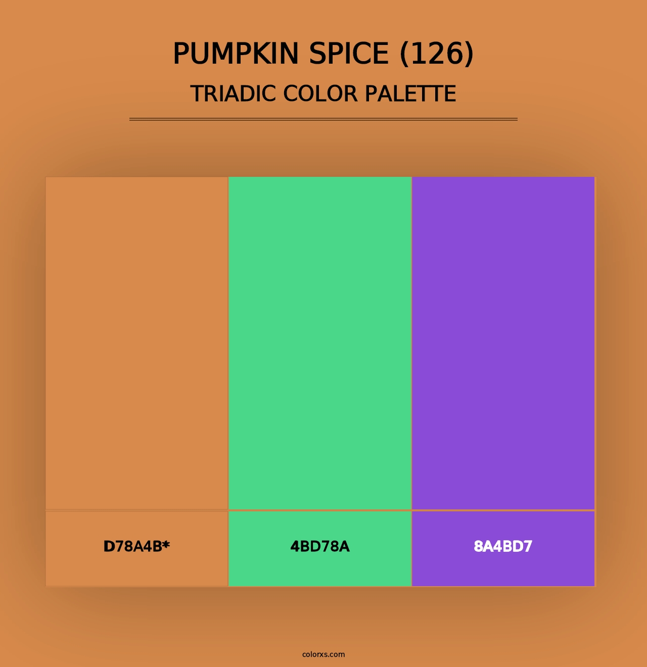 Pumpkin Spice (126) - Triadic Color Palette