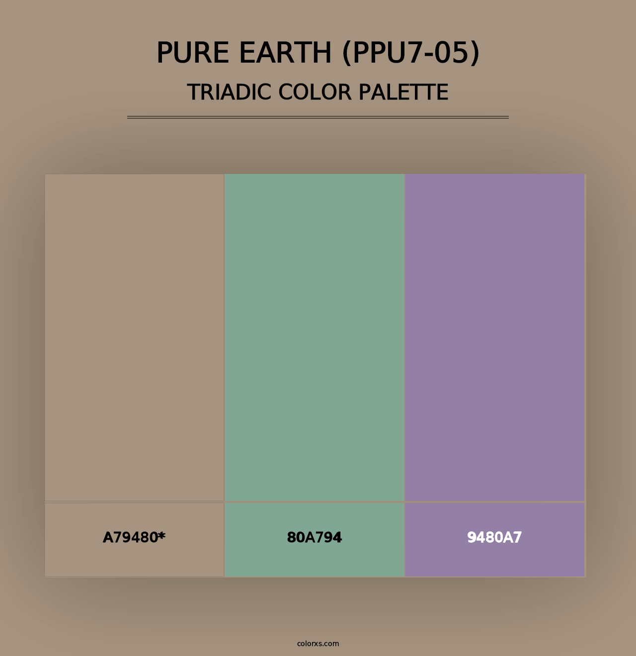 Pure Earth (PPU7-05) - Triadic Color Palette