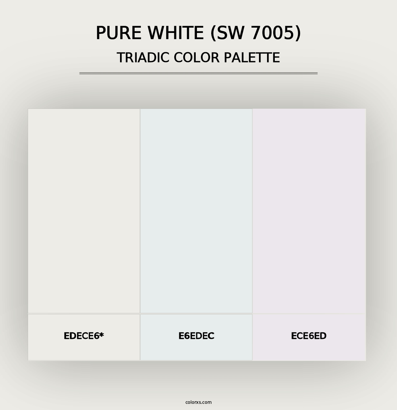 Pure White (SW 7005) - Triadic Color Palette