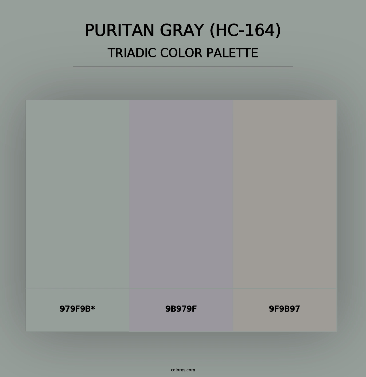 Puritan Gray (HC-164) - Triadic Color Palette