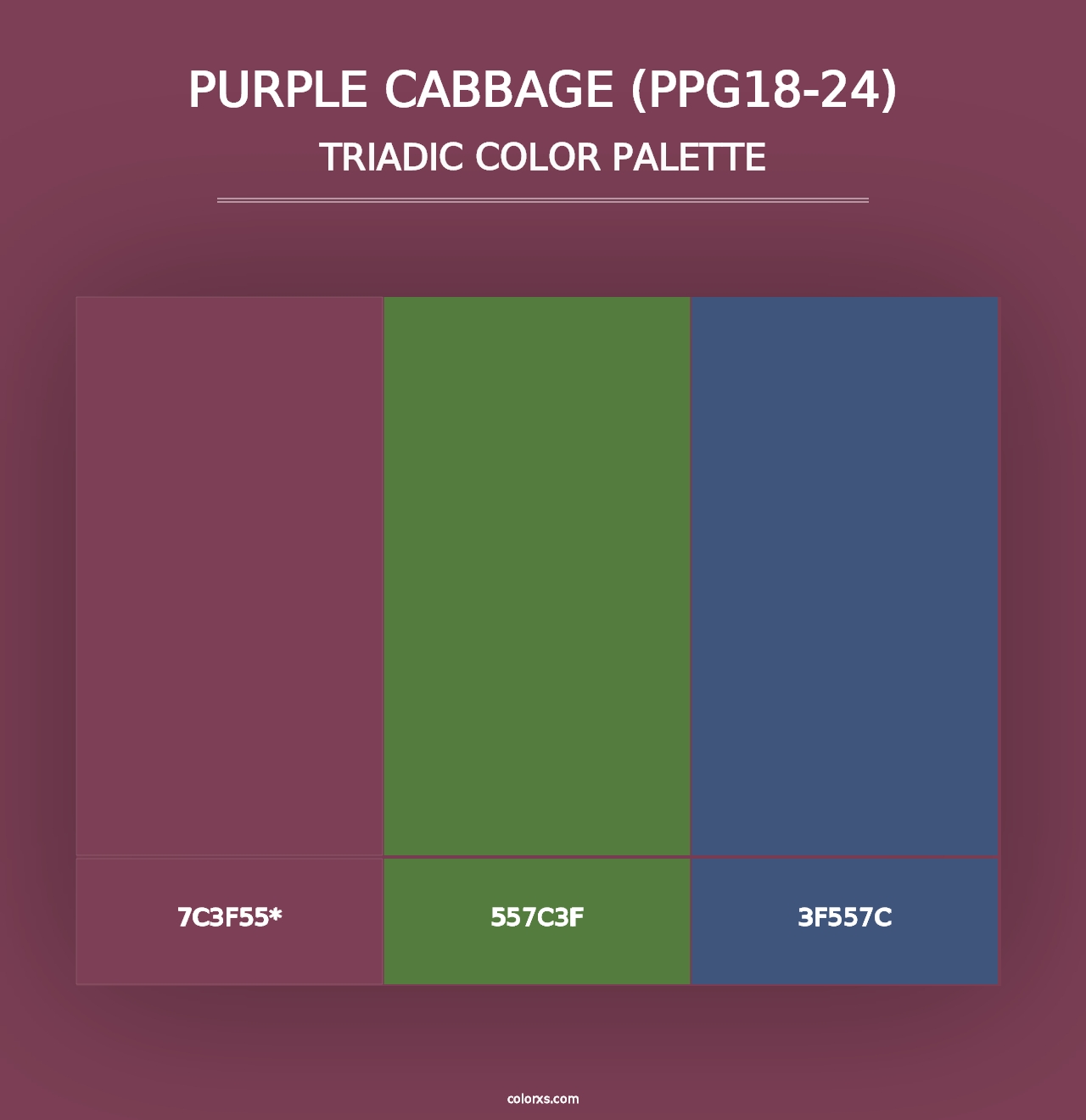 Purple Cabbage (PPG18-24) - Triadic Color Palette