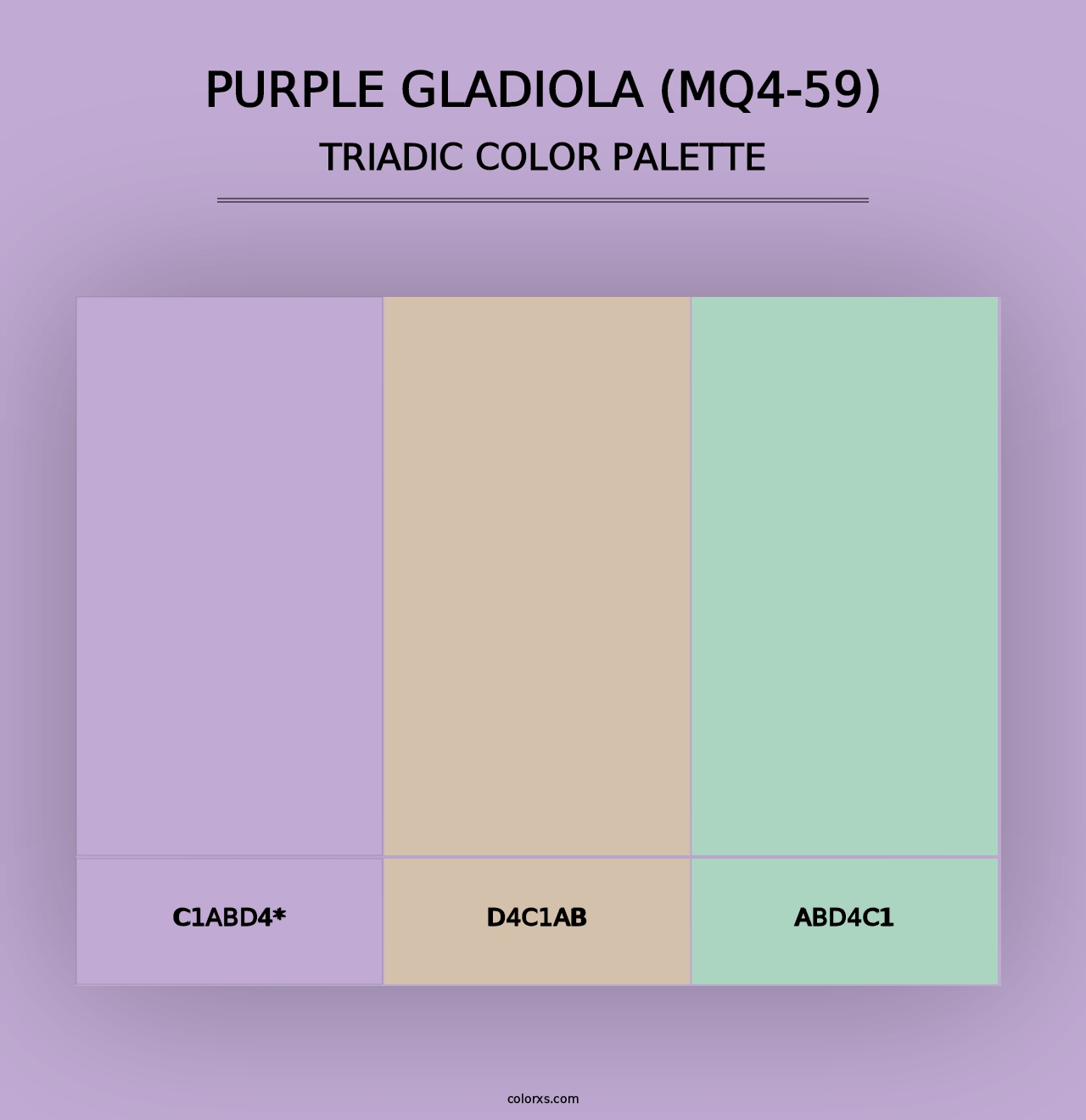 Purple Gladiola (MQ4-59) - Triadic Color Palette