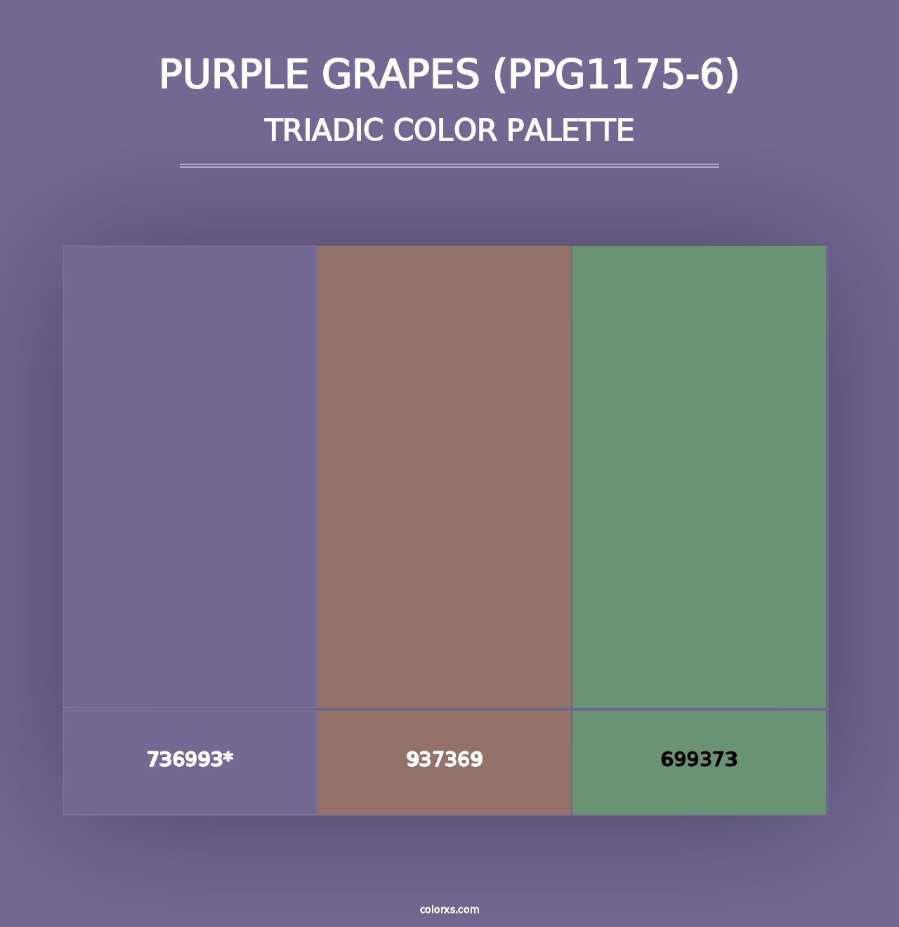 Purple Grapes (PPG1175-6) - Triadic Color Palette