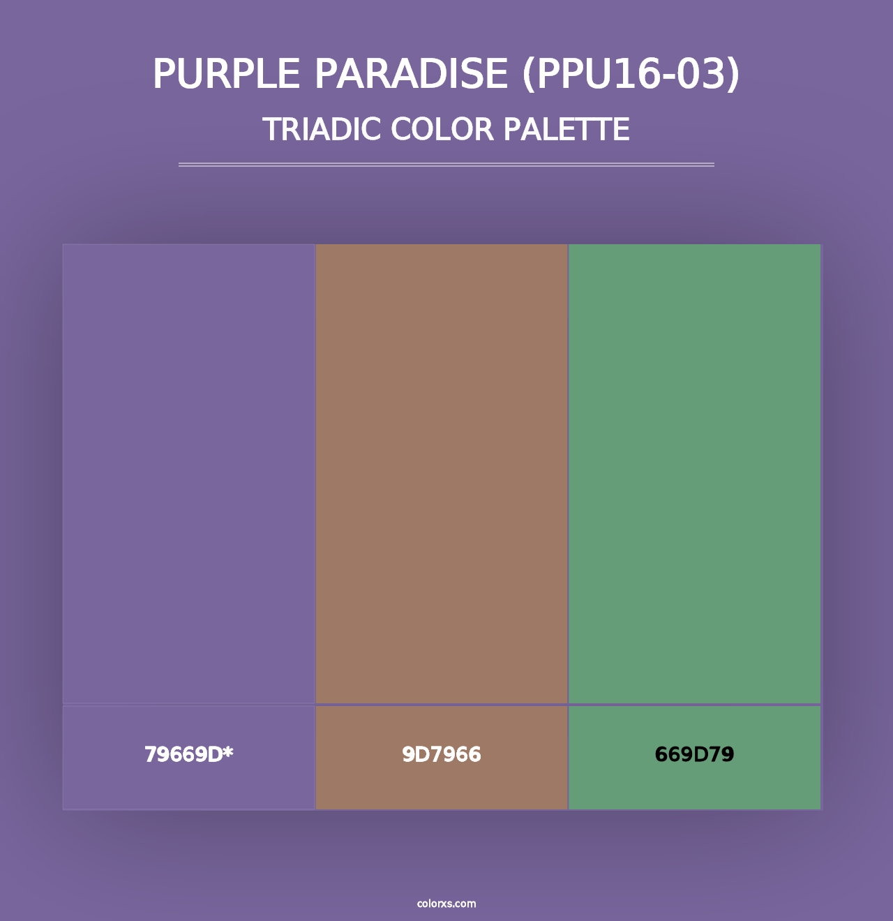 Purple Paradise (PPU16-03) - Triadic Color Palette