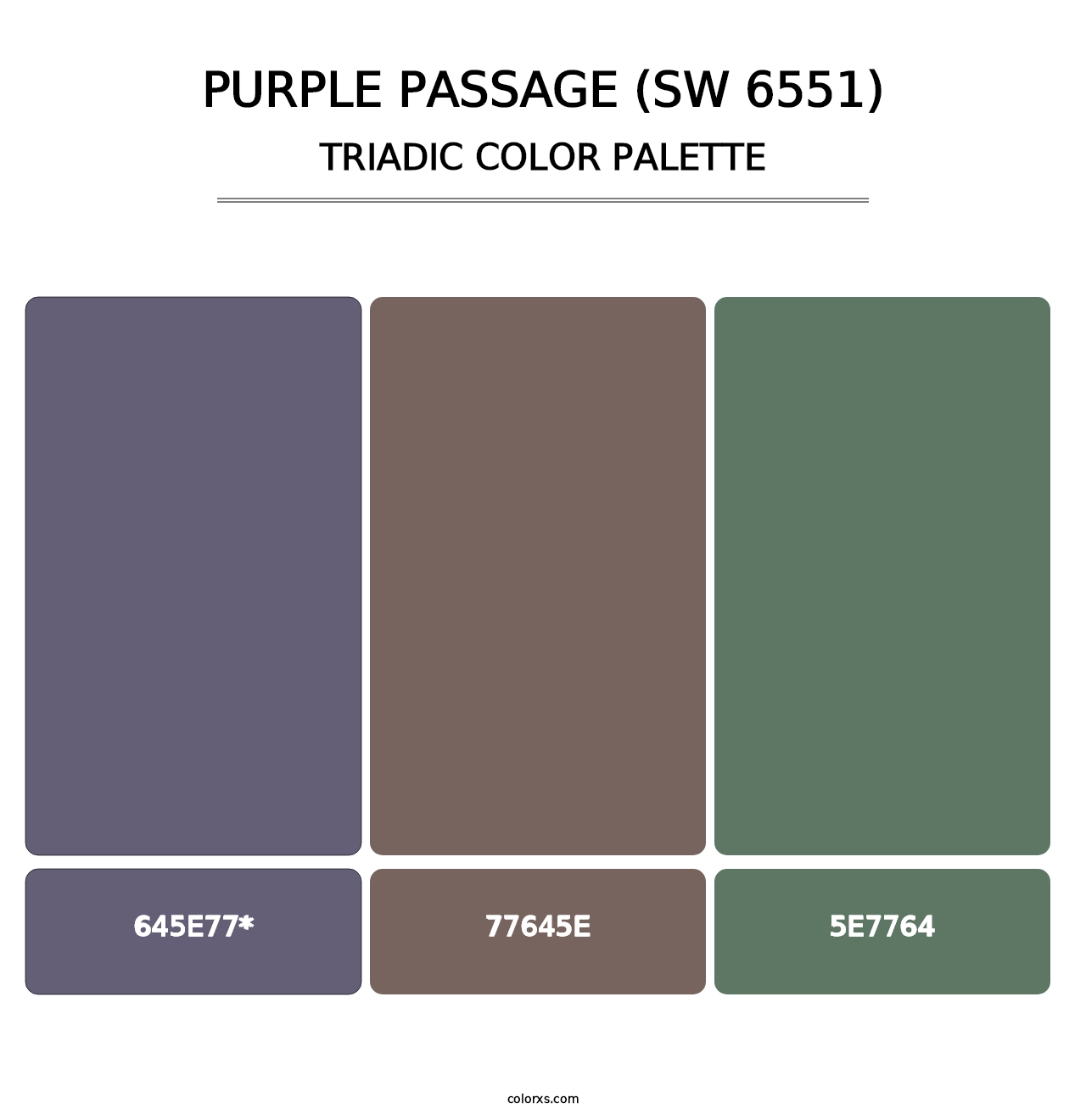 Purple Passage (SW 6551) - Triadic Color Palette