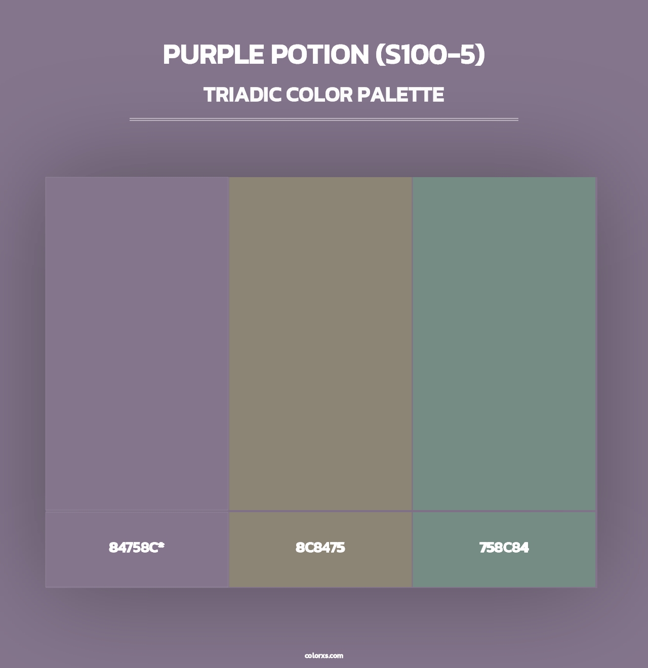 Purple Potion (S100-5) - Triadic Color Palette