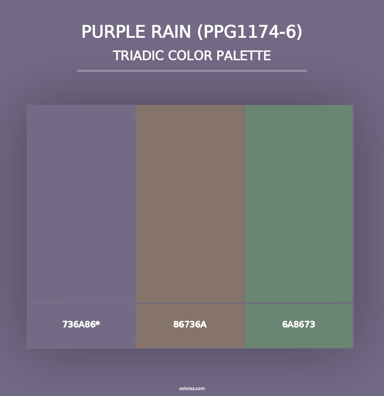 Purple Rain (PPG1174-6) - Triadic Color Palette