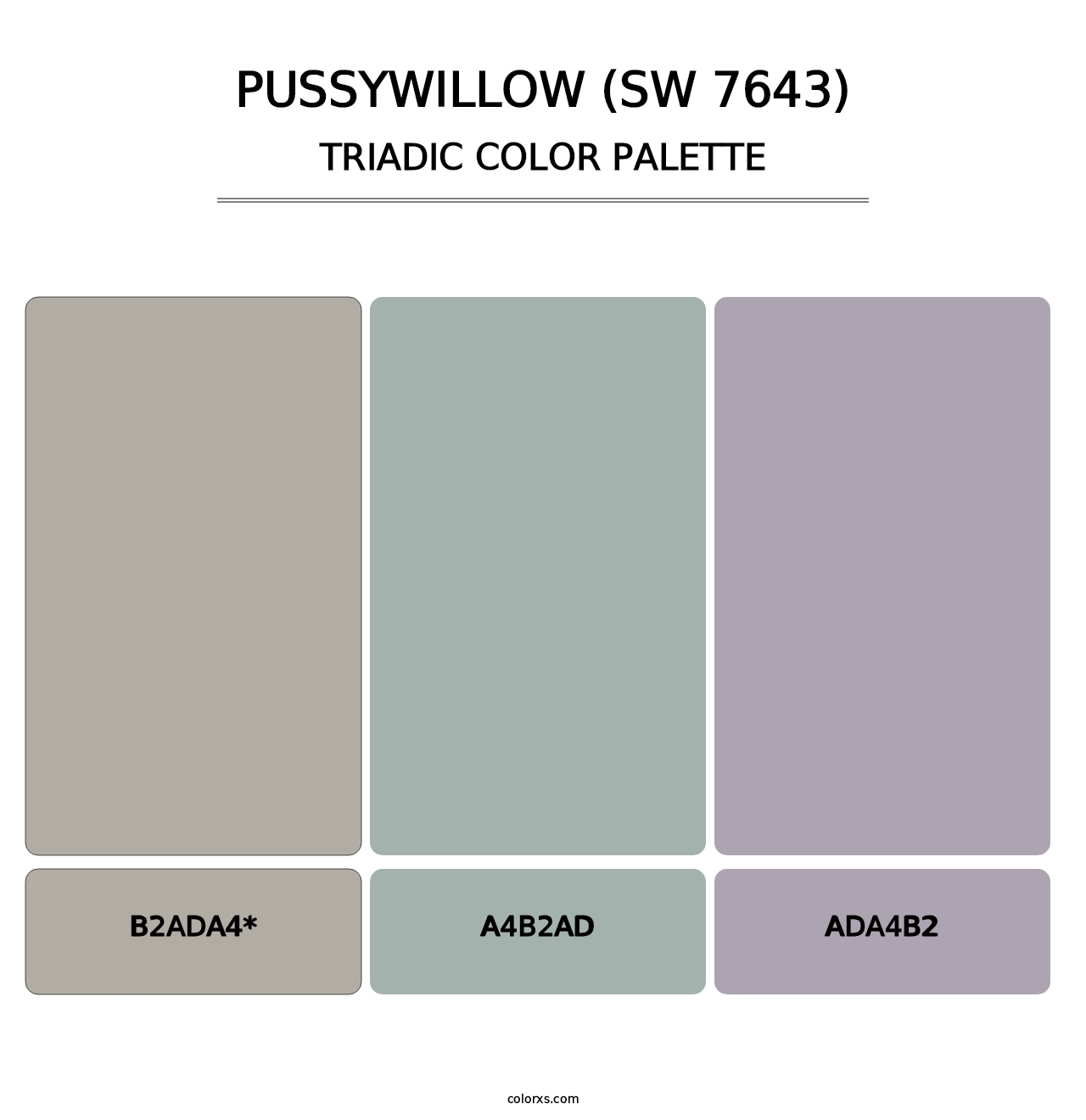 Pussywillow (SW 7643) - Triadic Color Palette