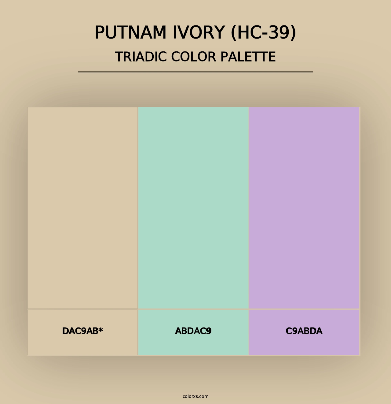 Putnam Ivory (HC-39) - Triadic Color Palette