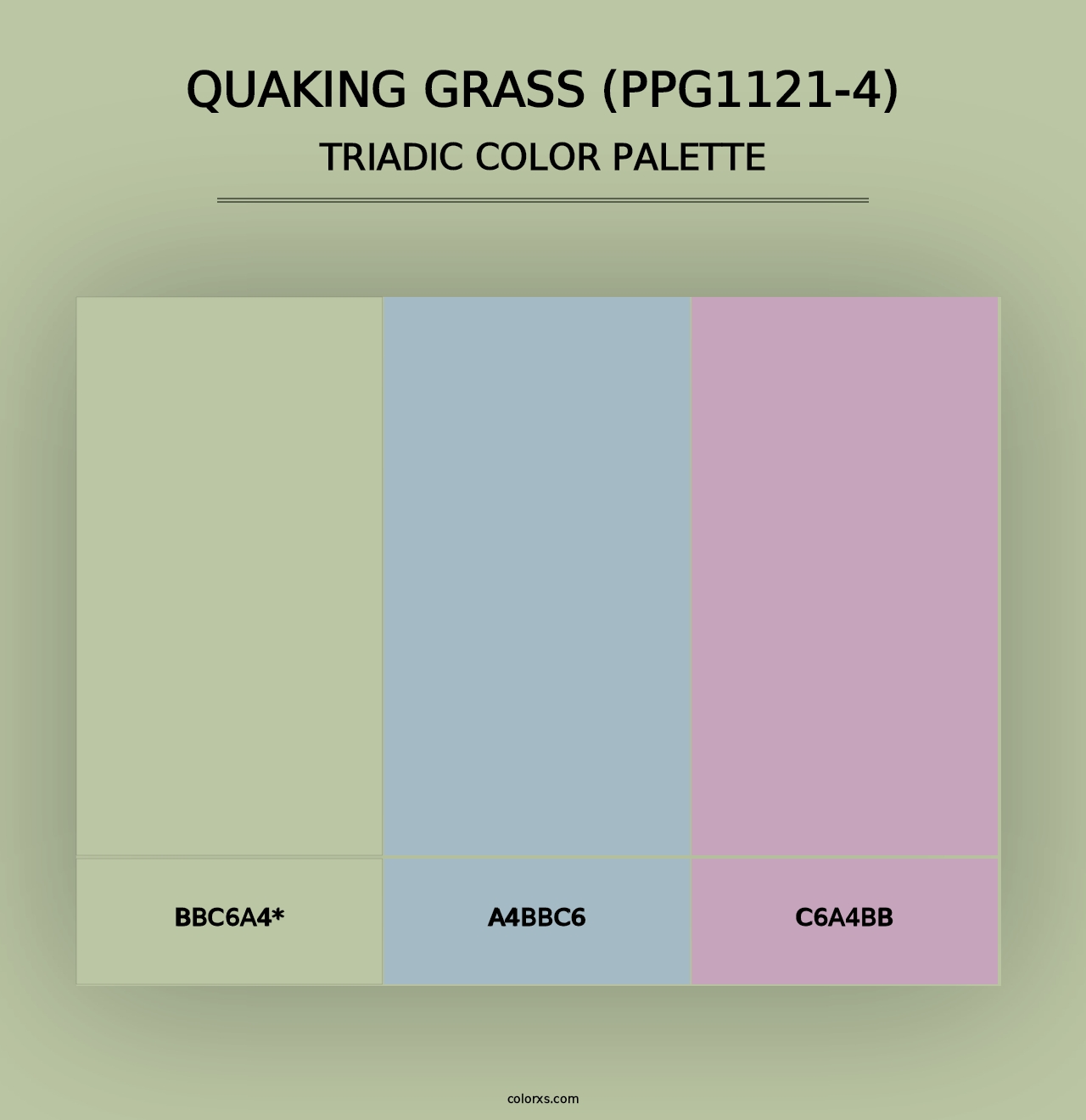 Quaking Grass (PPG1121-4) - Triadic Color Palette