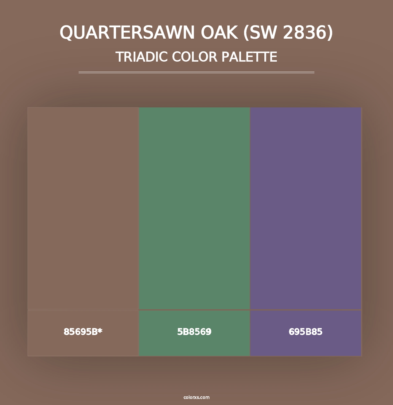 Quartersawn Oak (SW 2836) - Triadic Color Palette