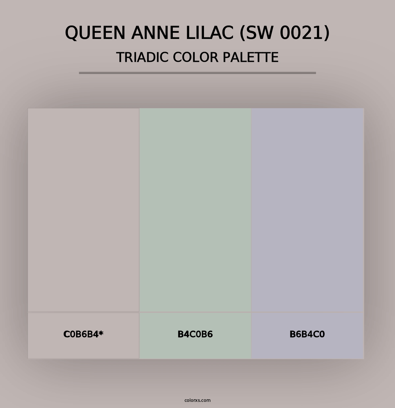 Queen Anne Lilac (SW 0021) - Triadic Color Palette