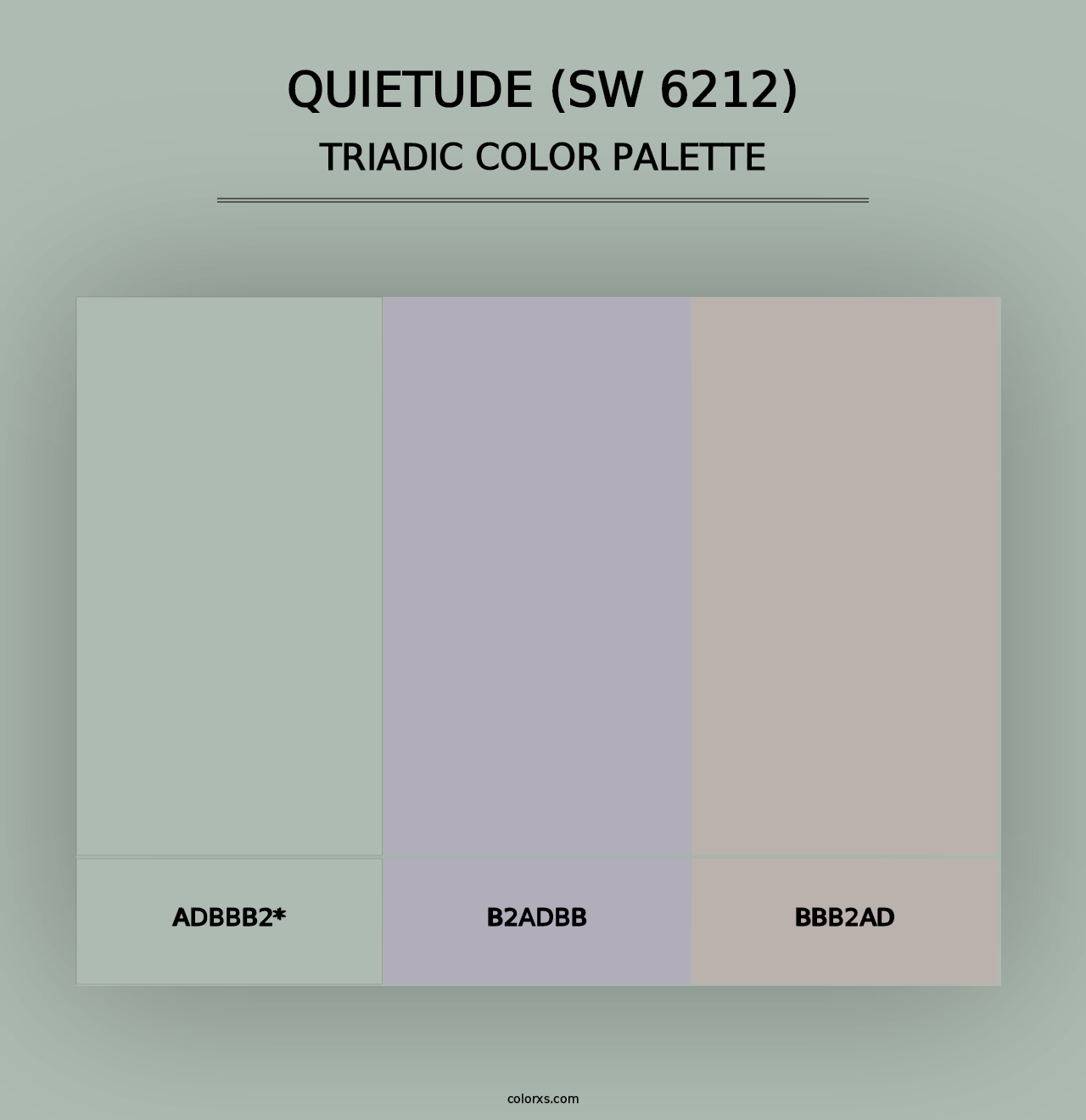 Quietude (SW 6212) - Triadic Color Palette