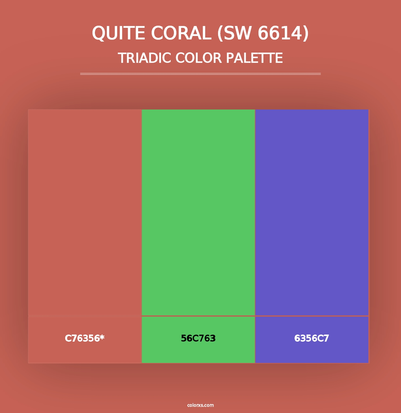 Quite Coral (SW 6614) - Triadic Color Palette