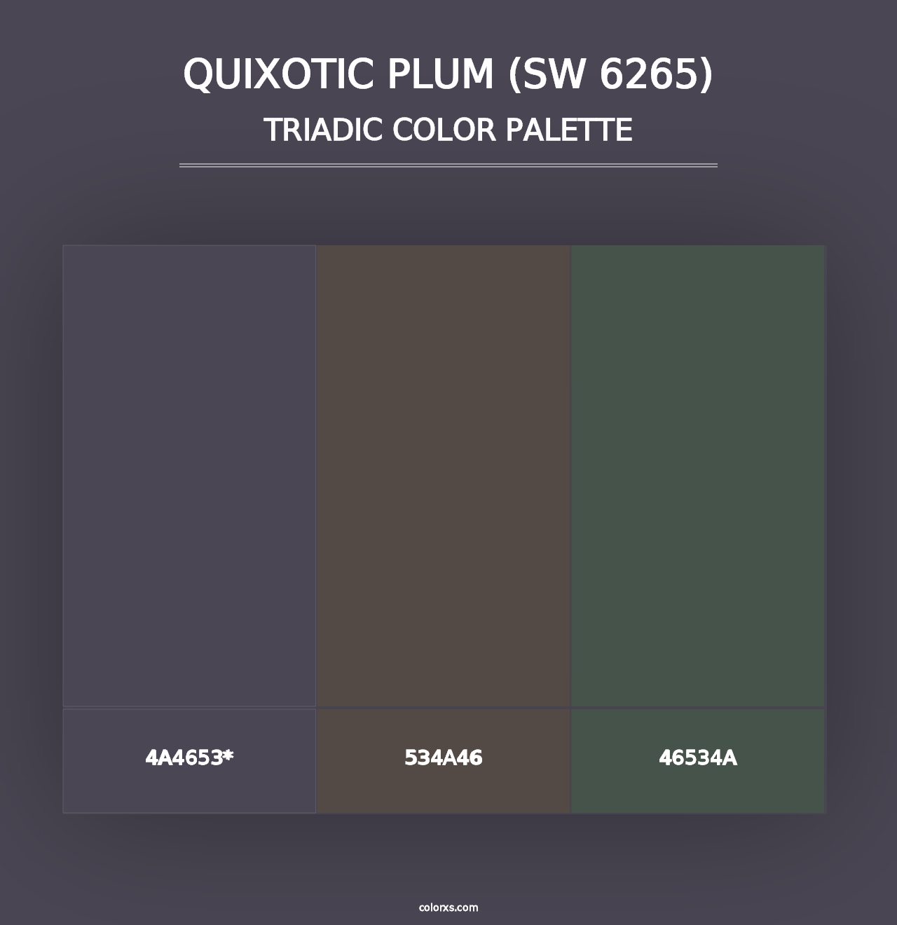 Quixotic Plum (SW 6265) - Triadic Color Palette