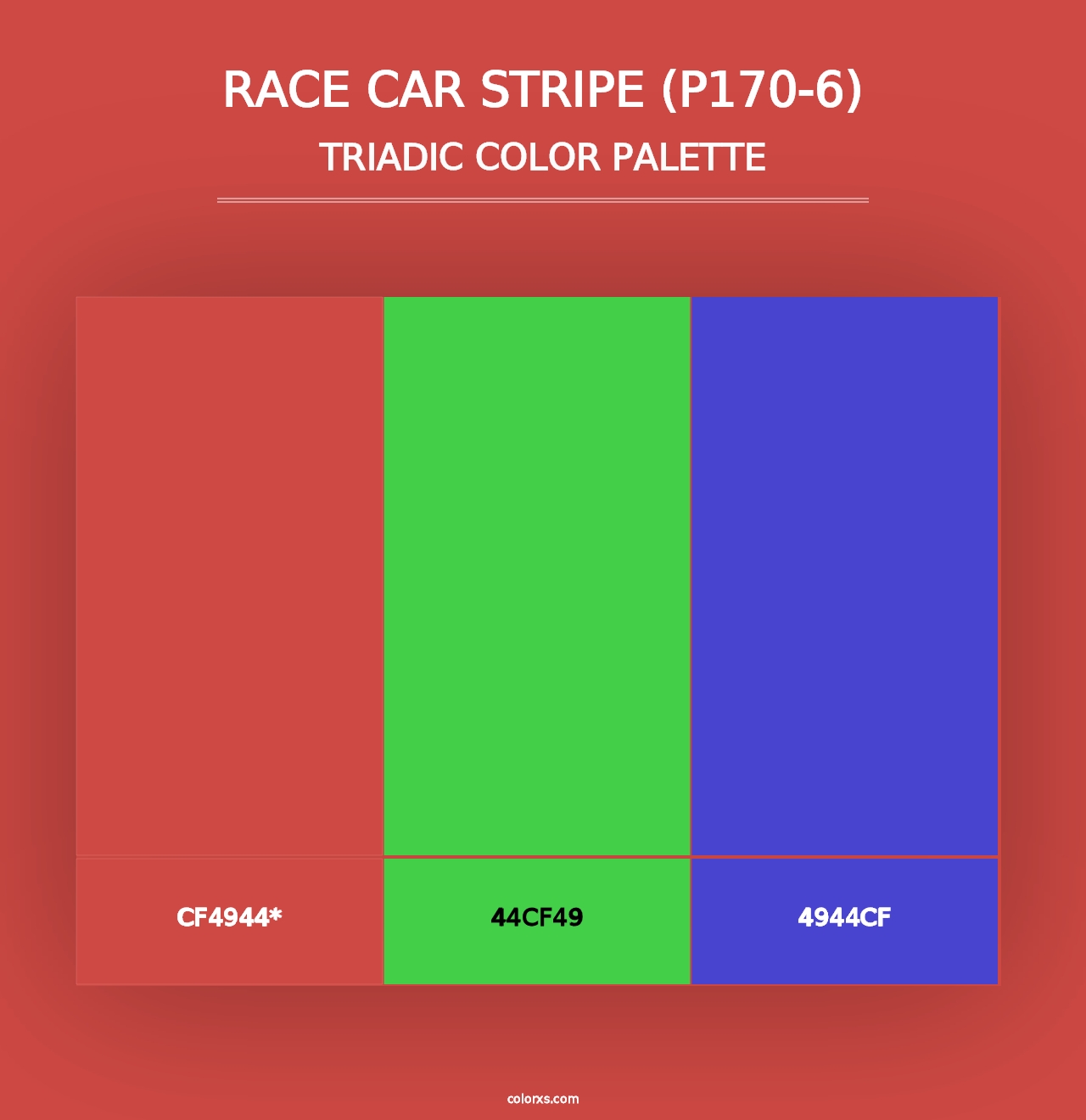 Race Car Stripe (P170-6) - Triadic Color Palette