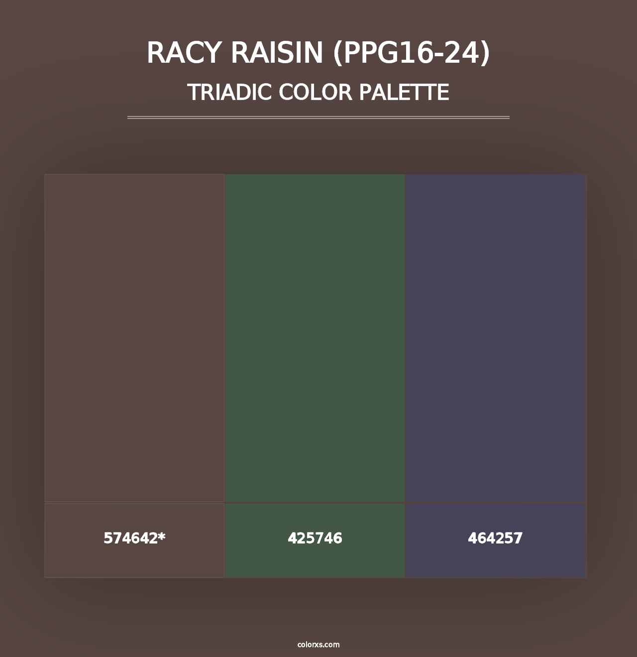 Racy Raisin (PPG16-24) - Triadic Color Palette