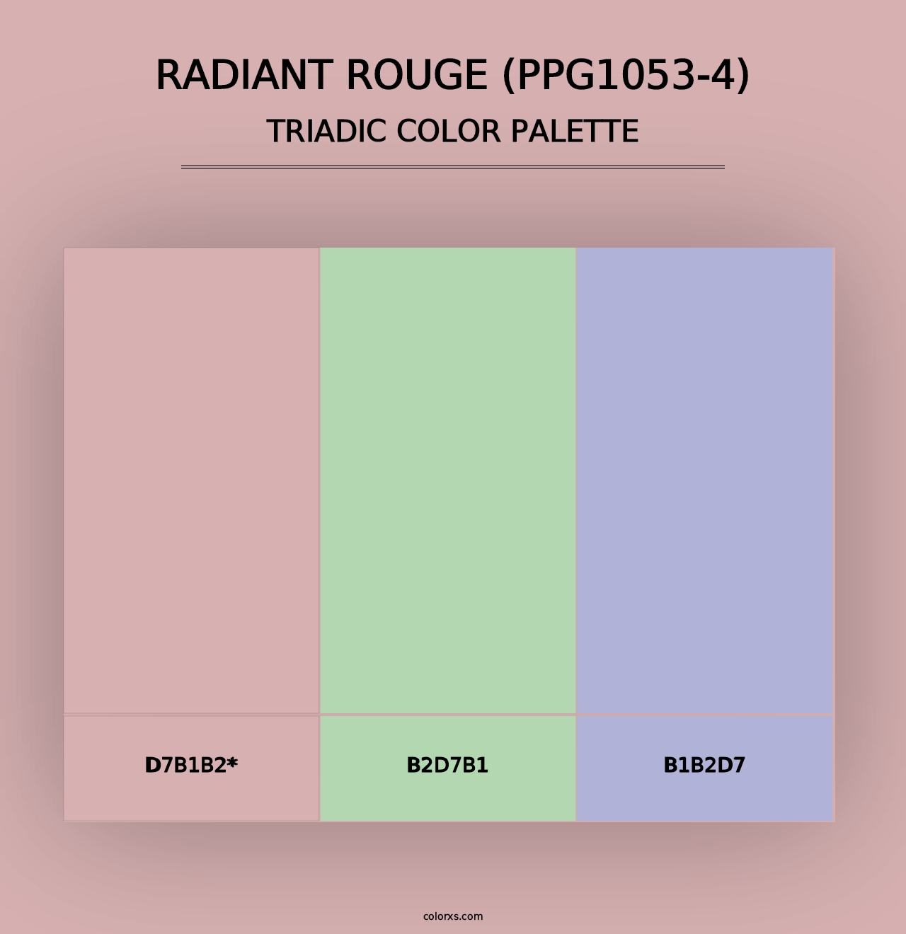 Radiant Rouge (PPG1053-4) - Triadic Color Palette