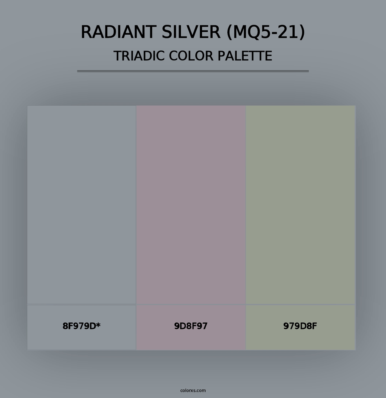 Radiant Silver (MQ5-21) - Triadic Color Palette