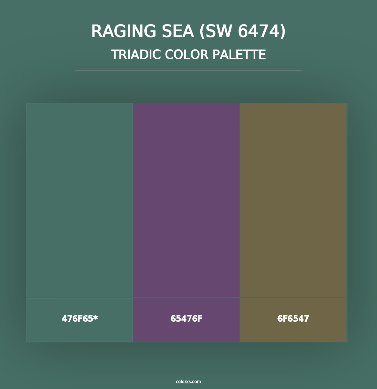 Raging Sea (SW 6474) - Triadic Color Palette