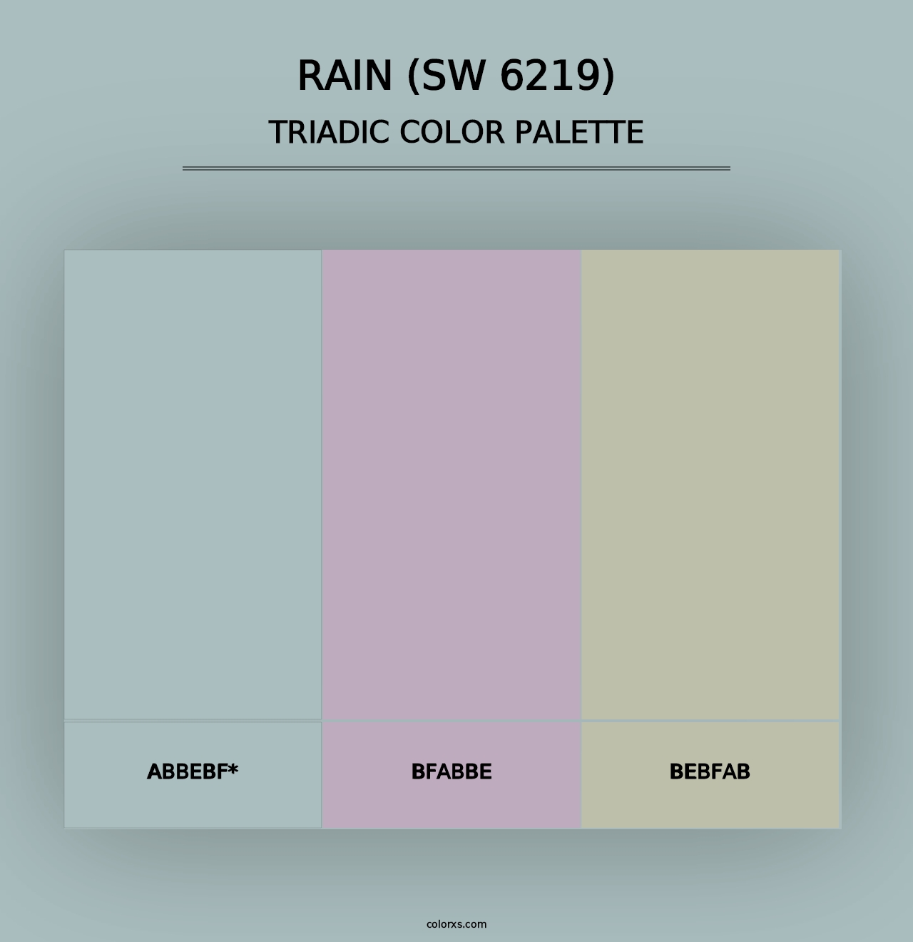 Rain (SW 6219) - Triadic Color Palette