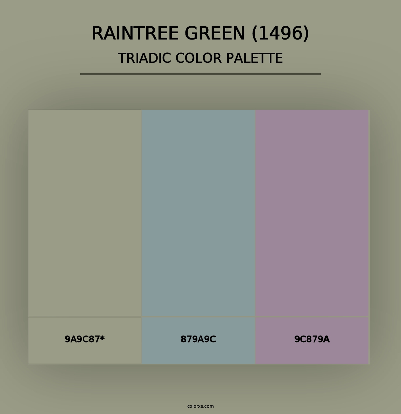 Raintree Green (1496) - Triadic Color Palette