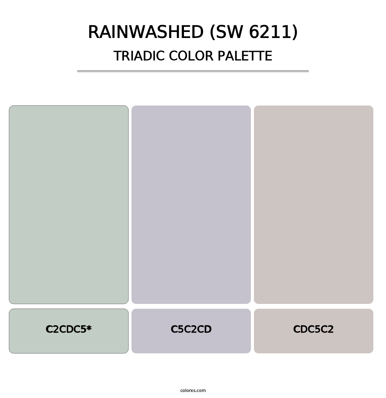 Rainwashed (SW 6211) - Triadic Color Palette